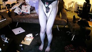 SissyCDMish - qos sissy camwhore with chastity cage, butt plug and sex tool