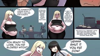 sena's stuffing - weight gain stomach inflation contest - Swelling comic